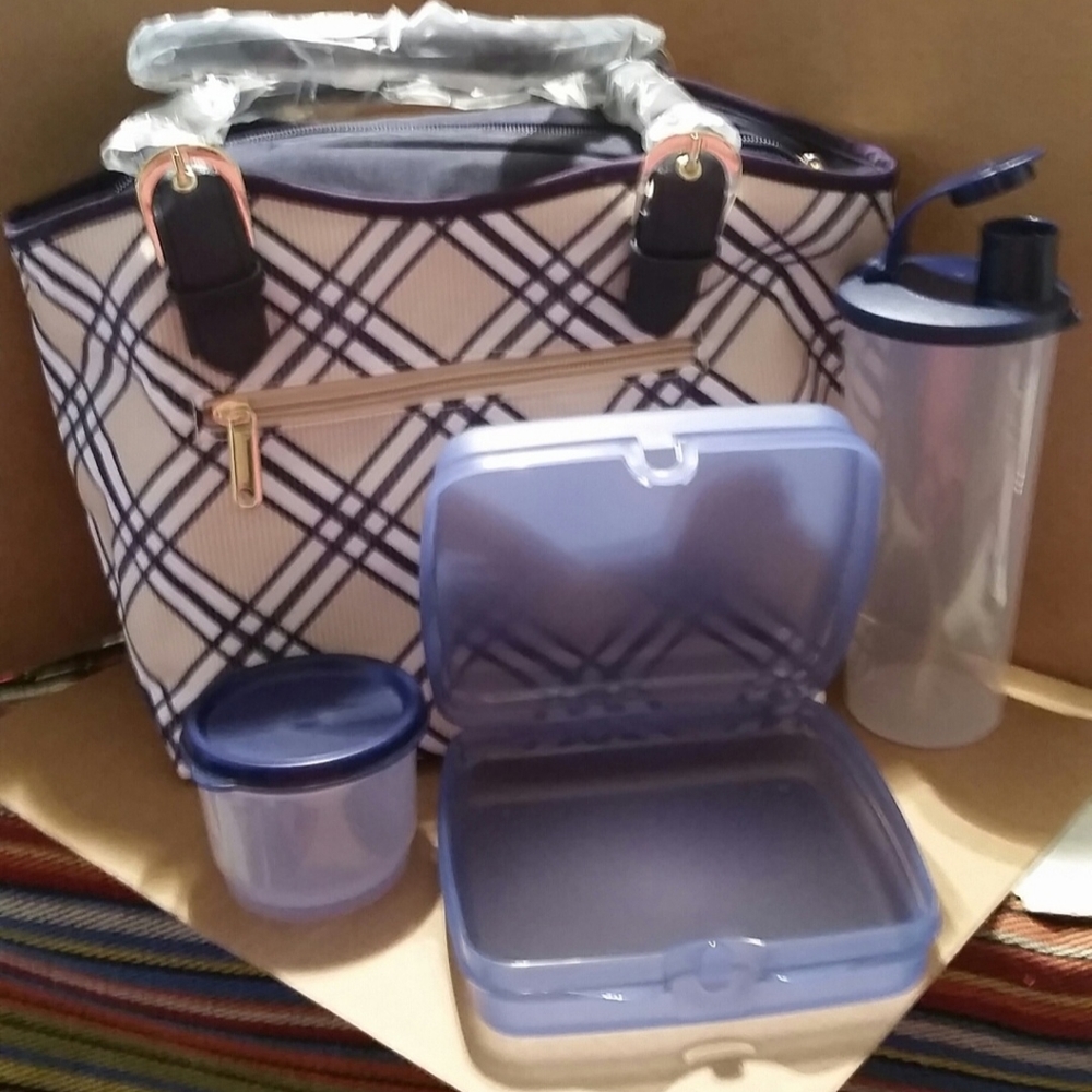 Tupperware Posh Plsid Lunch Set